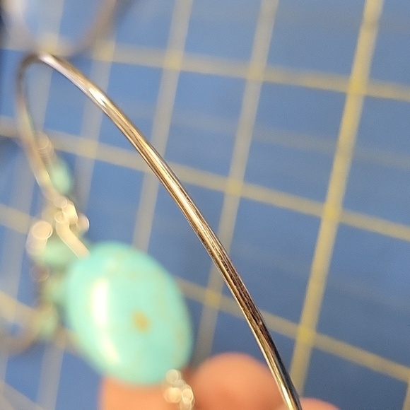 Silver Tone Bracelet with Turquoise Stone - Picture 4 of 4